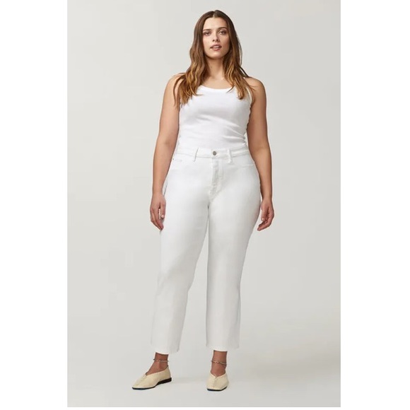 Warp + Weft Pants - WARP+WEFT ASE Aspen Pitkin Crop Straight Leg Jeans in White Size 16 NEW With Tag